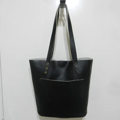 Bolso de Mano EMMA FOX Cuero Negro Dos Asas Foto 1 de 4