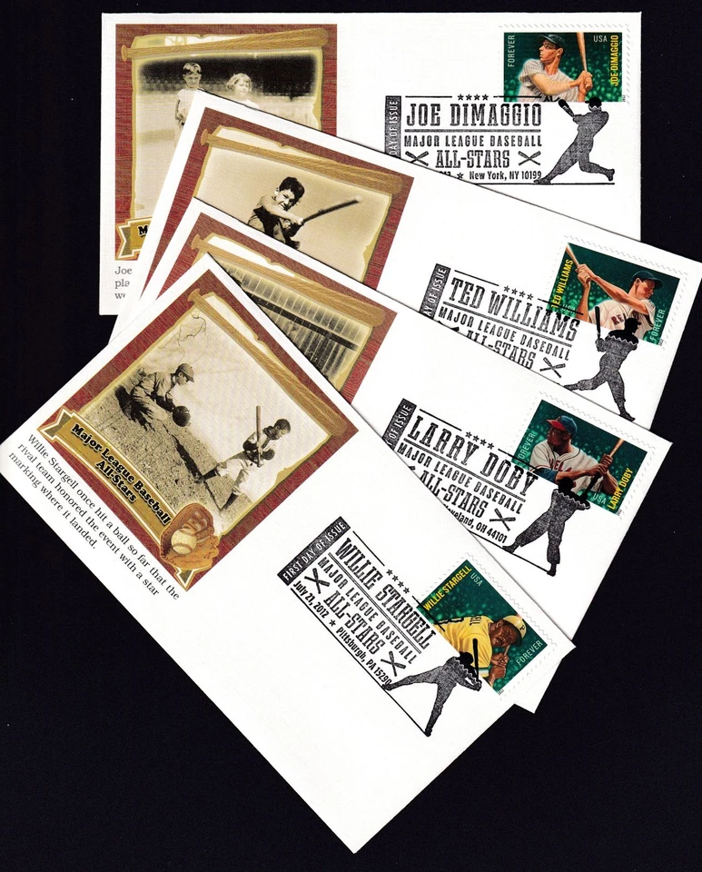 2012 Major League Baseball Sc 4694-4697 Cleveland FDCs with Fleetwood cachets - Image 1 of 3