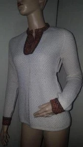 Vintage 60’s Penrose Acrylic Embellished Tunic Sweater Girl Sweater Retro Hippie - Picture 1 of 2