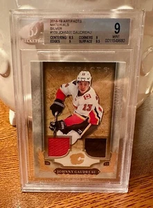 2018-19 Upper Deck Artifacts Materials Johnny Gaudreau #109 BGS 9 Mint Flames - Picture 1 of 2