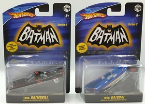 VERSIÓN DE BATMAN 1966: BATBOAT & BATMOBILE MODELO FUNDIDO A PRESIÓN POR HOT WHEELS EN 2008 - Imagen 1 de 4