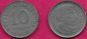ARGENTINA 20 CENTAVOS 1955 SMALLER HEAD,SMOOTH EDGE,VALUE,PORTRAIT OF GENERAL JO - Picture 1 of 1
