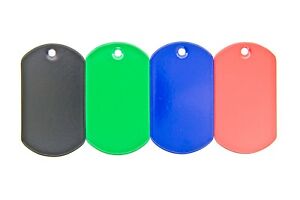 100 pcs Blank Military Spec Dog tag Stainless Steel Green Black Blue Red Color
