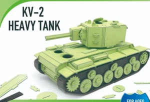 3D paper puzzle Craft Kit KV2 heavy tank  green and black - Picture 1 of 3