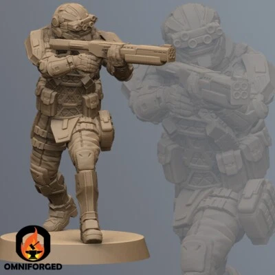 Mini proxy Cyberpunk Commander Vortex miniatura impresa en 3D de resina Foto 1 de 2