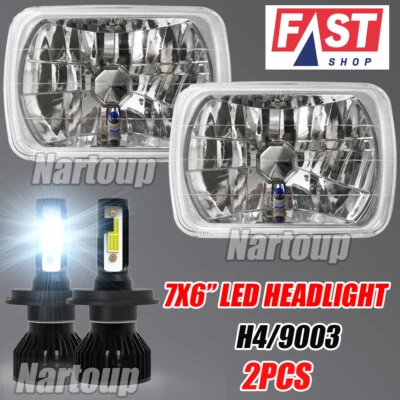 Pair 100W 7x6" Led Headlights Headlamp fit Chevy C6500 C7500 Kodiak Sealed Hi/Lo Foto 1 de 4