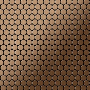 Mosaik Fliese massiv Metall Titan gebürstet kupfer 1,6mm stark Penny-Ti-AB - Picture 1 of 4