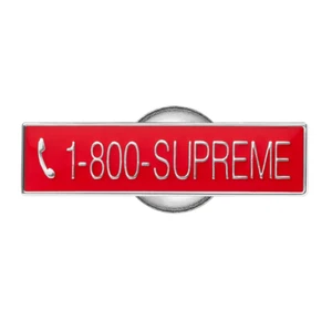 Supreme 1-800-Supreme Pin Rojo FW19 100% Auténtico - Imagen 1 de 2