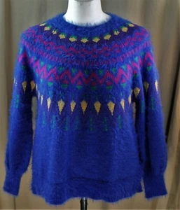 Time and Tru, Medium (8-10) Royal Spice Combo Fuzzy Sweater, NWT - Picture 1 of 8