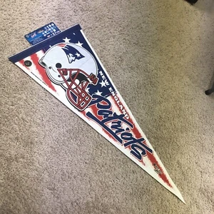 Banderín de fieltro de los New England Patriots tamaño completo de la NFL #7 - Imagen 1 de 9