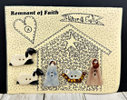 VTG Artist Button SET Nativity Jesus Christmas ON CARD Handmade Folk Art PRIM