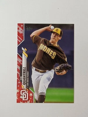 CAL QUANTRILL #/76 INDEPENDENCE DAY PARALLEL 2020 TOPPS SERIES 2 NO. 607 Padres - Image 1 of 2