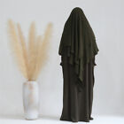 2PCS Muslim Women Prayer Dress Khimar Long Kaftan Islamic Abaya Hijab Robe Burqa