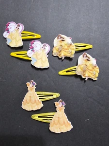 Handmade Hair Bows - Disney Princess - Beauty and the Beast #3 Hair Clips - Picture 1 of 4