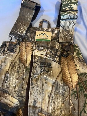 Youth M RealTree Edge Insulated Brown Camouflage Camo Bib Overalls Hunting Snow - Image 1 of 4