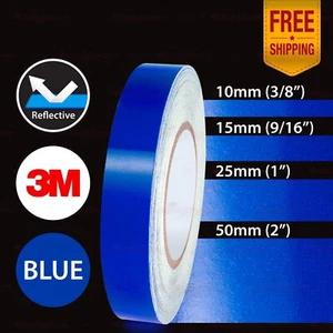 3M REFLECTIVE Safety Car Bike Conspicuity Stripe Decal Stickers BLUE 3/8" to 2" - Picture 1 of 15