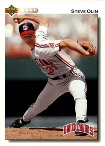 Steve Olin 1992 Upper Deck MLB #215 Baseball Card Cleveland Indians - Picture 1 of 2
