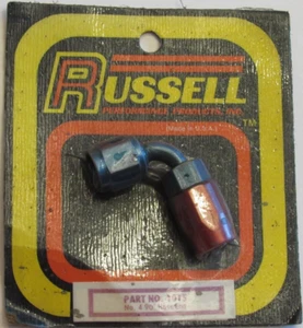 RUSSELL 4 AN 90 DEGREE TO 4 AN FEMALE HOSE END FITTING  NEW OLD STOCK/OLD PART # - Picture 1 of 1