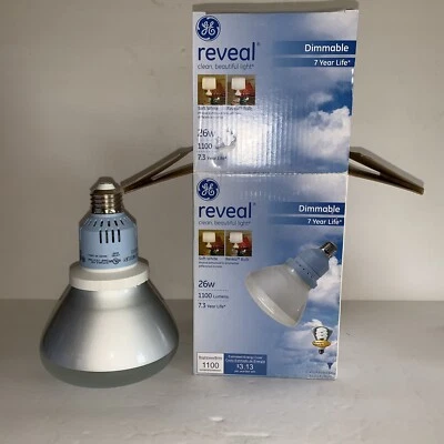GE Reveal Dimmable Bulb 26 Watt 7.3 Year Life Nob E8 - Image 1 of 4