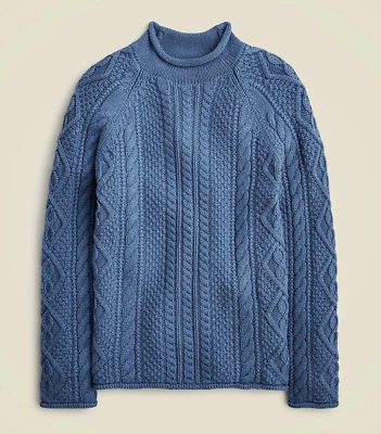 Suéter J Crew tejido con cable cuello redondo en azul nuevo con etiquetas Foto 1 de 2