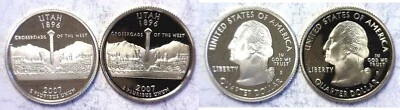 2007-S Utah Statehood Quarter Silver & Clad Proofs 2 Coin Set - Image 1 of 3