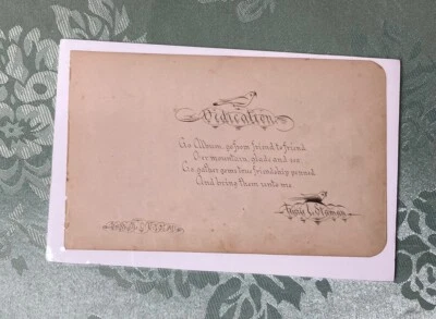 Antiguo siglo XIX 1881 Ohio pájaro y poema tinta de caligrafía firmado dibujo arte popular Foto 1 de 4