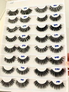 USA 16Pairs 100% Real Mink 5D Volume Long Thick False Eyelashes Strip Eye Lashes - Picture 1 of 6