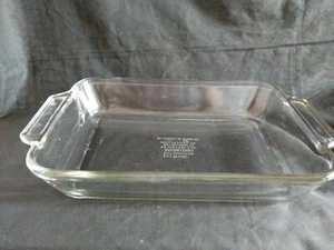 Vintage Anchor Hocking Klarglas Rechteckig Ofengeschirr Backform 11" x 8" - Bild 1 von 5