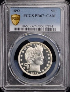 1892 50C Barber Half Dollar PCGS PR67+CAM - Picture 1 of 5