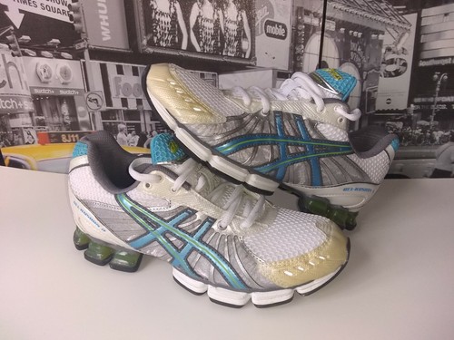 ASICS® GEL Kushon® 3 DONNA taglia US 6 5 EUR 37 5 bianco blu isola lime nuovo