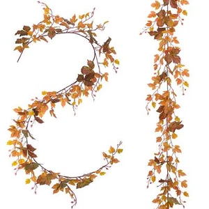 2 Pack Fall Maple Leaf Garland - 6.5ft/Piece Artificial Fall Foliage Garland ... - Picture 1 of 7