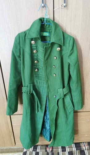 UNDERCOVER (Victoria) Cappotto donna lana giacca moda cappotto abbottonato colore verde taglia 38