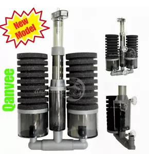 Qanvee X200a Dual Air Sponge Aquarium Shrimp Fish Tank Filter 3 Bio Chambers 360 - Picture 1 of 2
