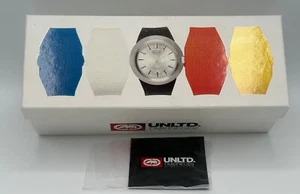NWT Unltd Rhino Marc Ecko Silver Tone Watch Interchangeable Silicone 5 Band Set - Picture 1 of 5
