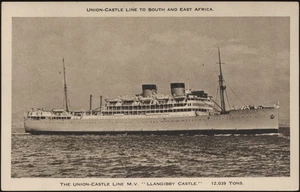GB. Unused Union-Castle Line Postcard M.V. Llangibby Castle 12,039 Tons Undated - Picture 1 of 2