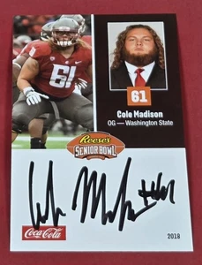 Cole Madison RC Auto 2018 Senior Bowl Washington State signiert Green Bay Packers - Bild 1 von 2