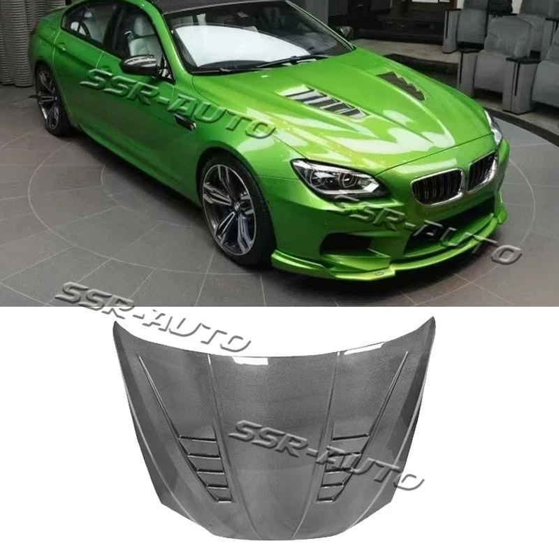 Real Carbon Fiber Front Hood Vented Bonnet Cover For BMW 6 Series M6 F06 F12 F13 - Image 1 of 4