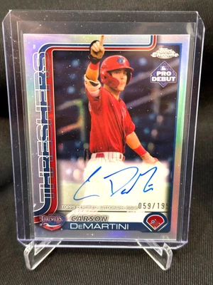 2025 Topps Pro Debut Chrome Auto #/199 CARSON DEMARTINI #PDC-152 Philadelphia - Image 1 of 2