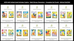 UAE Fujeira 1970 Walt Disney Mickey Donald Pigs Cartoons Movie - Rare Proof MNH - Picture 1 of 11