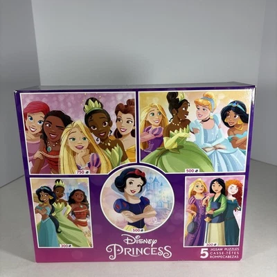 Rompecabezas Disney Princess 5 Blancanieves, Tiana, Cenicienta, Mona Foto 1 de 4