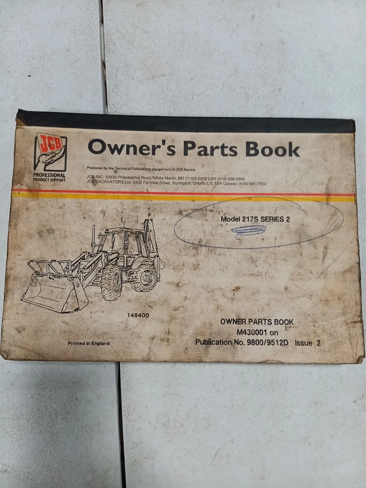 Retroescavadeira JCB 217S Series 2 catálogo de peças de fábrica manual S# M430001 UP - Imagem 1 de 4