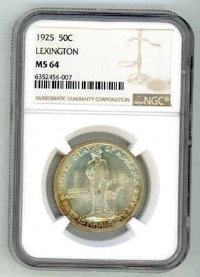1925 Lexington Silver Commemorative Half Dollar NGC MS64 - Image 1 of 2