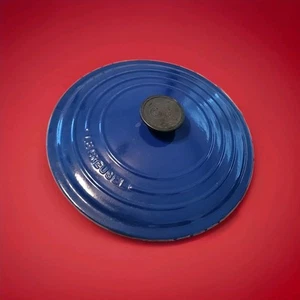 LE CREUSET 26 Cast Iron Lid Only Classic Round Blue Enamel LID ONLY - Picture 1 of 4