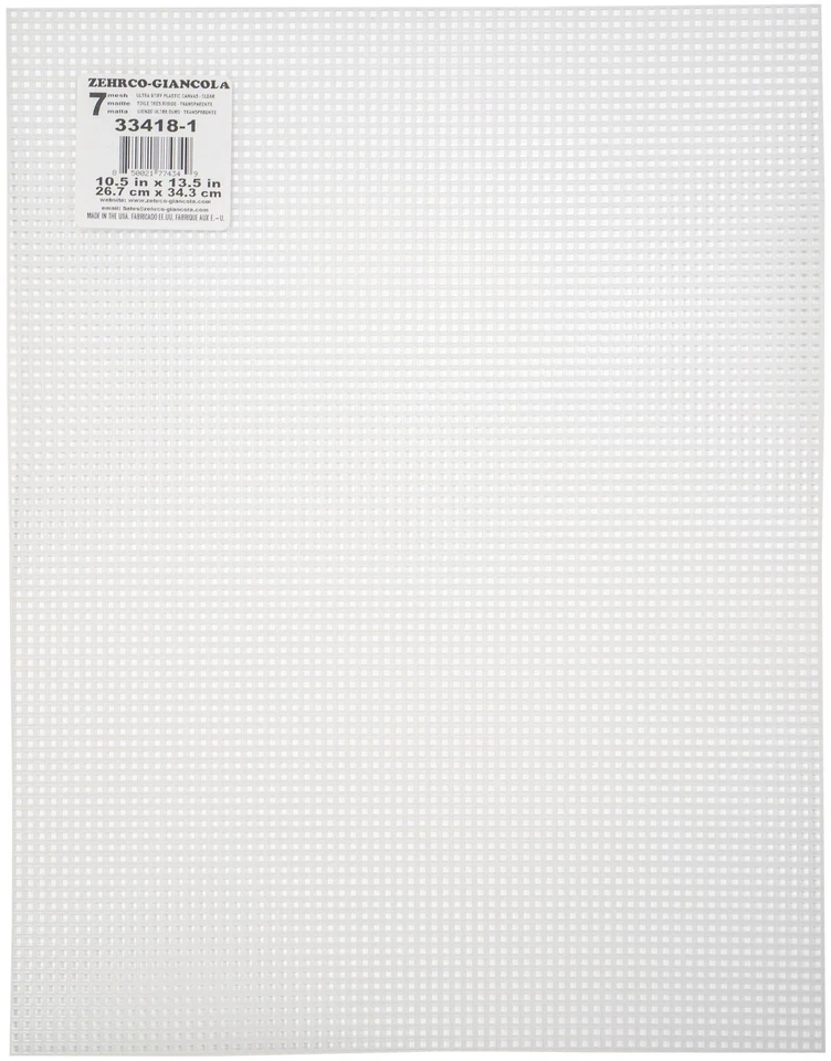 Zehrco-Giancola Ultra Stiff Plastic Canvas 7 Count 10"X13.5"-Clear -33418-1