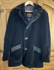 Spanish Cortefiel Corduroy Jacket With Leather Trim Size 42 - Picture 1 of 6