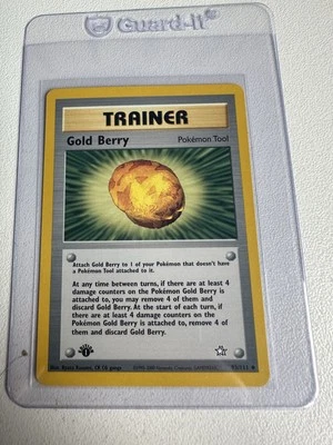 Gold Berry 1st Edition Uncommon Neo Genesis 93/111 WOTC Vintage Pokemon  - Image 1 of 4