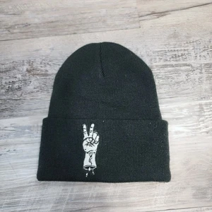 Peace Hand Signal Beanie Hat Cap Adult Mens Causal Warm Winter  - Picture 1 of 5