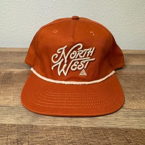 The Great PNW Roped Snapback Hat Embroidered North West Burnt Orange Adjustable - Picture 1 of 5