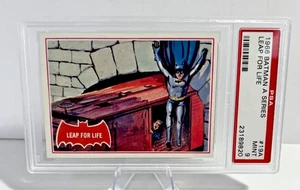 1966 Batman PSA 9 Topps 1966 Red Bat Series A #19 A Leap for Life Top Pop - Picture 1 of 4