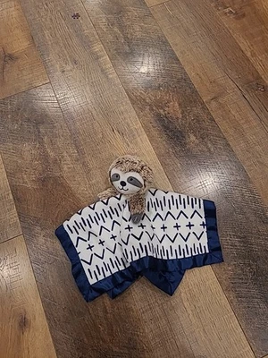 Manta de seguridad Cloud Island SLOTH Lovey blanco terciopelo azul satinado objetivo bebé Foto 1 de 4
